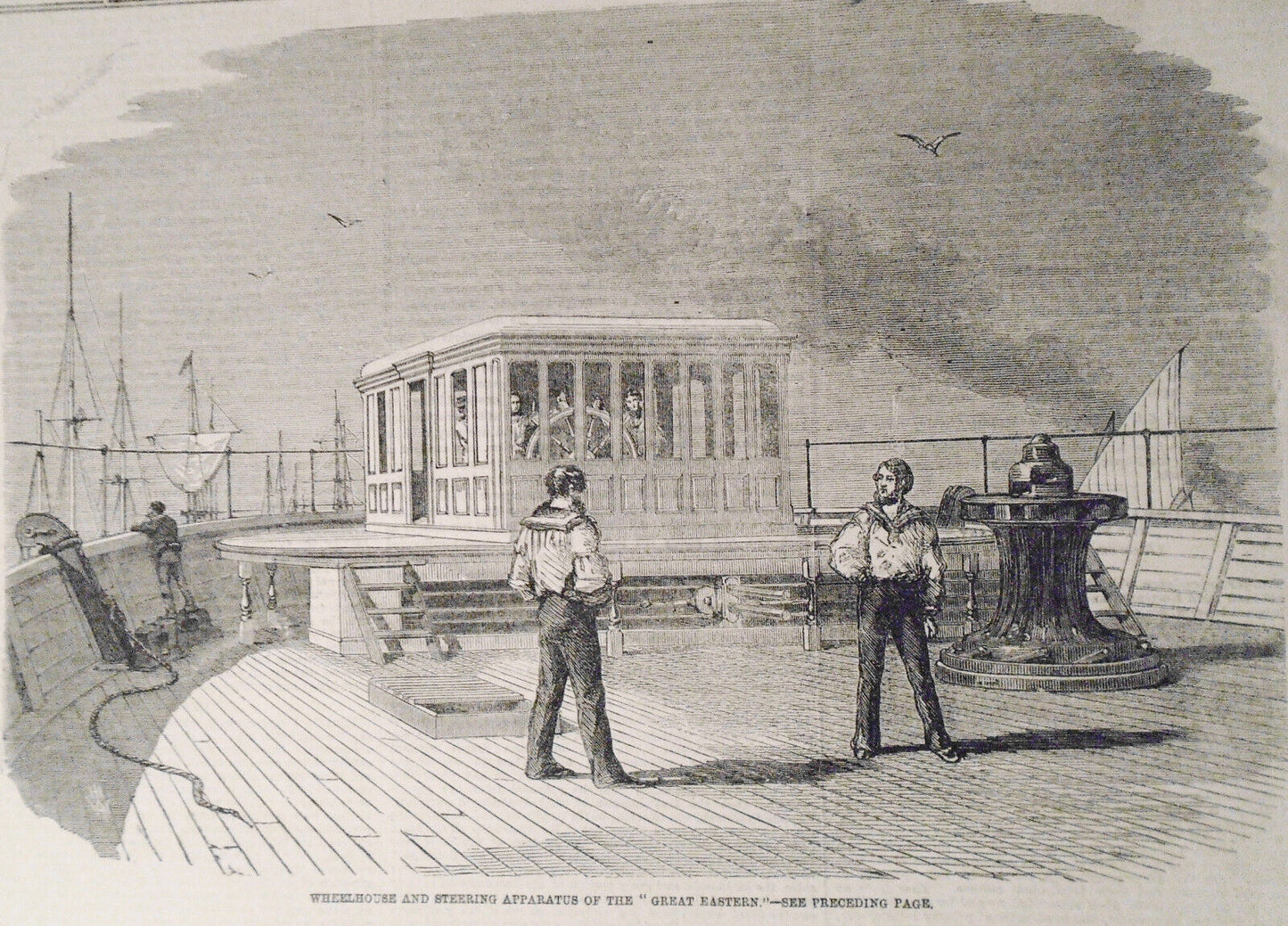 1859 Wheelhouse & Steering Apparatus Of "Great Eastern" + Passage down Thames