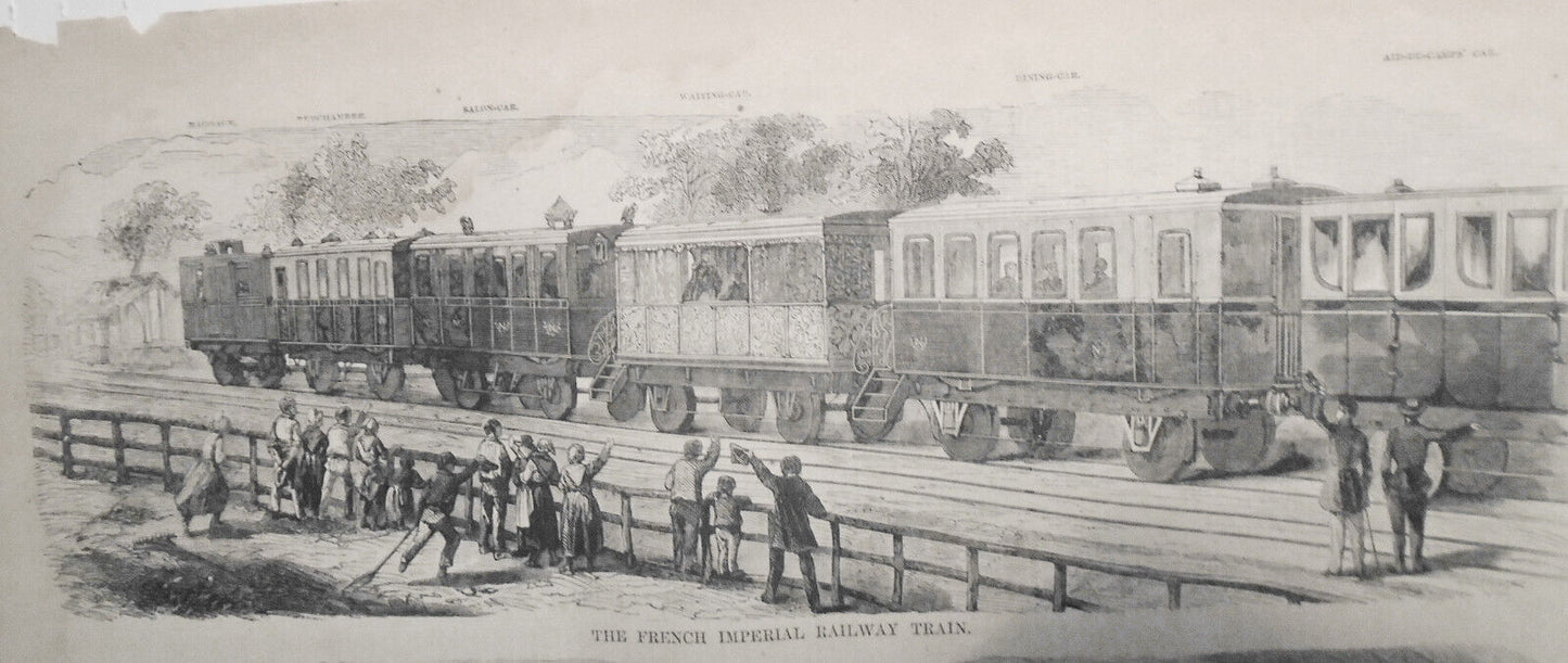 The French Imperial Railway Train - Harper's Weekly, November 6, 1858 - 3 prints