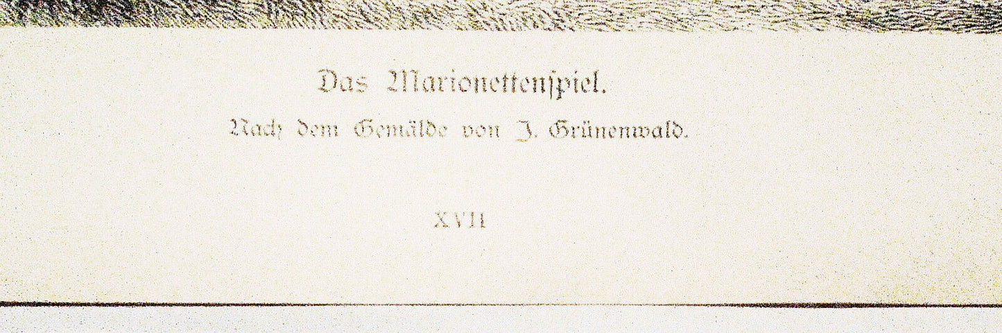 Das Marionettenspiel - Nach dem Gemälde von J. Grünenwald. 1882
