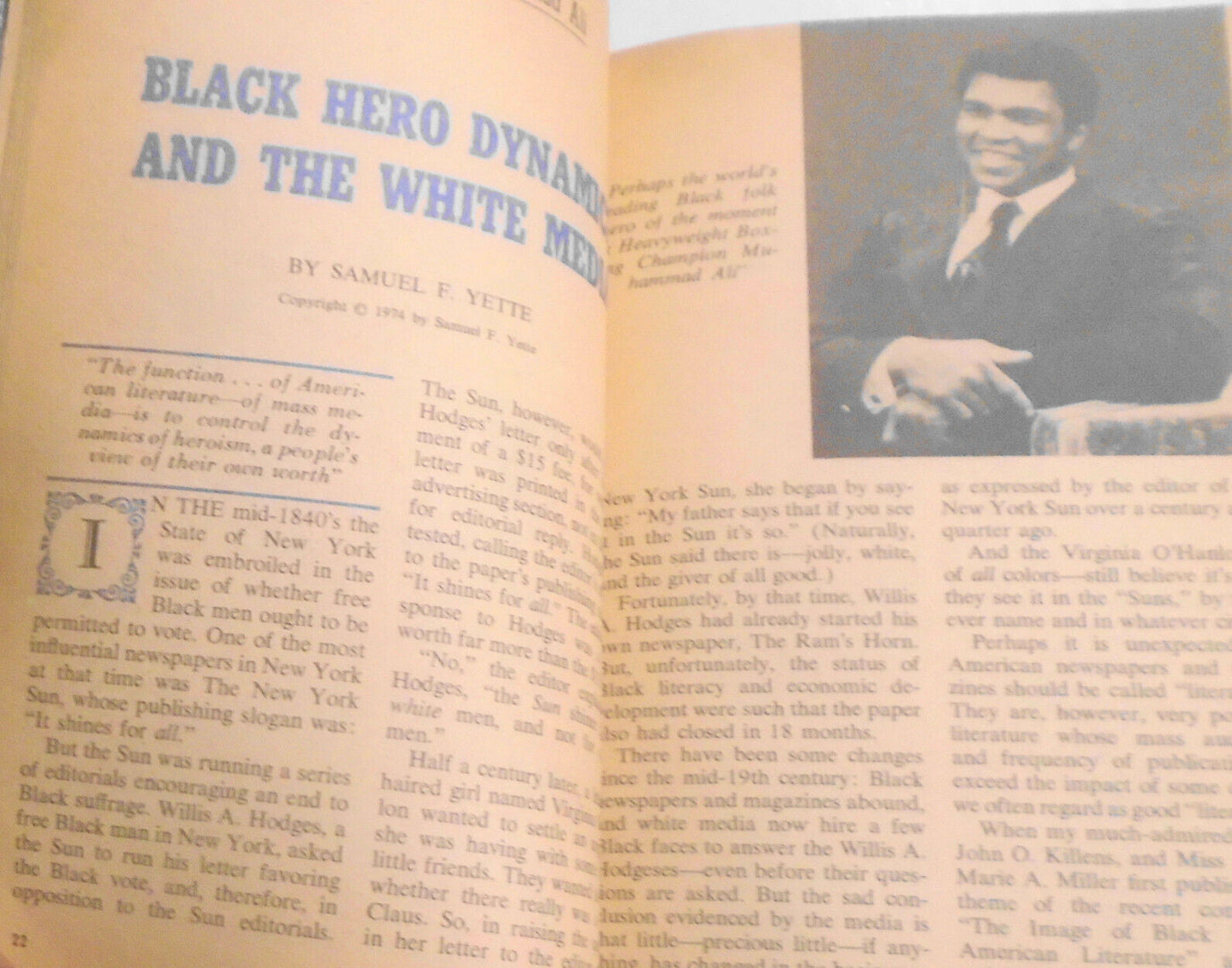 Black World magazine, January 1975. Muhammad Ali.