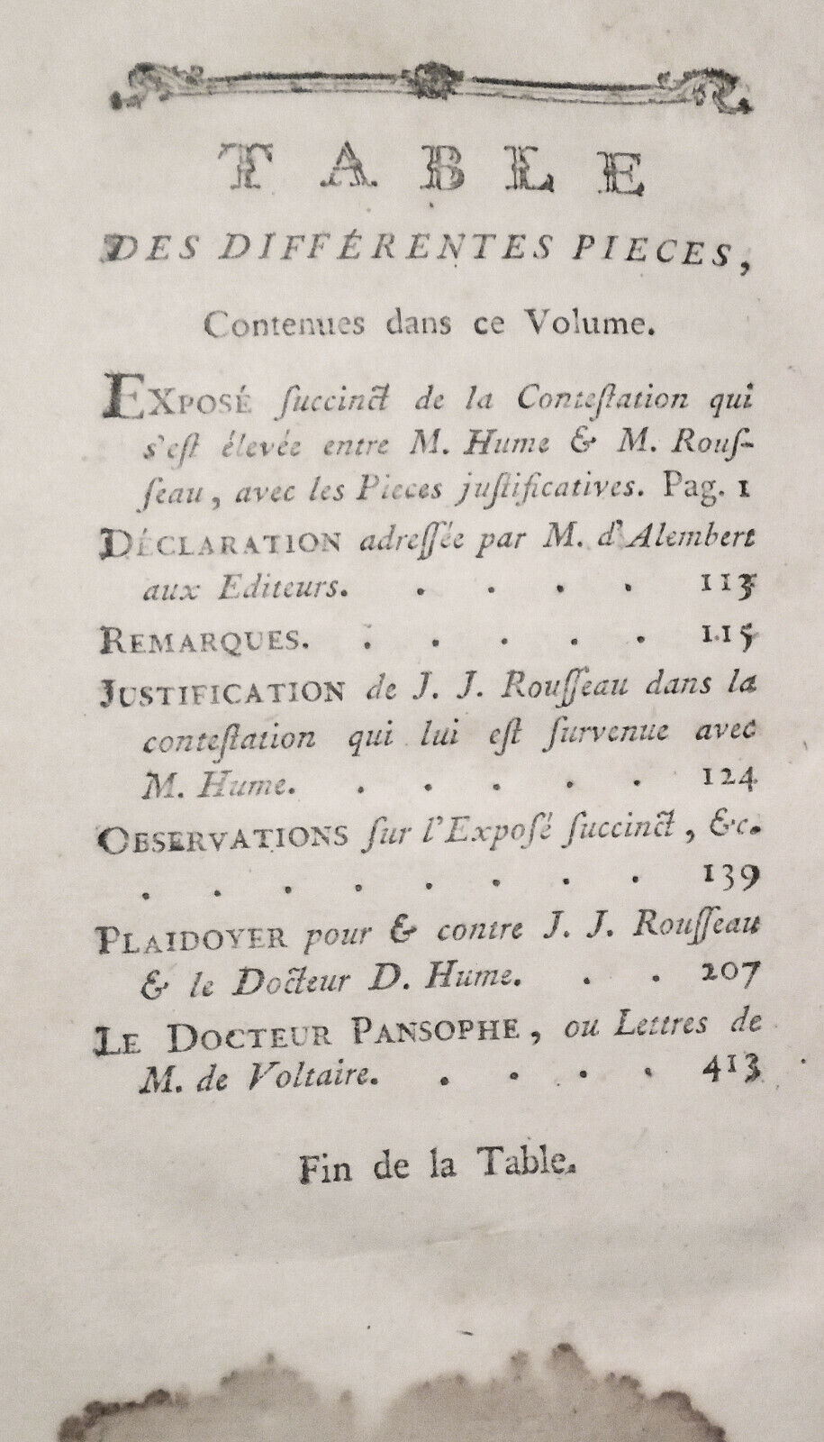 1782 Supplement Collection Des Oeuvres De Jean Jacques Rousseau, Tome Quatrieme