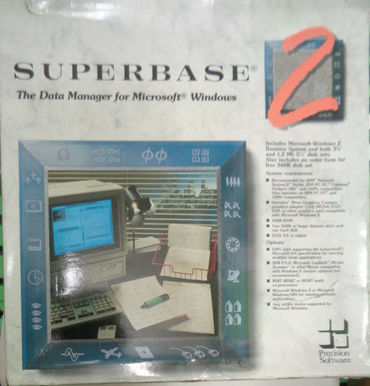Superbase 2 - Data Manager for Microsoft Windows 1989. Unused. 3.5 & 5.25" disks