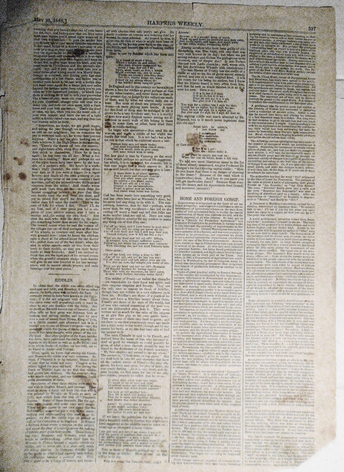 Ritualism At St. Albans, New York -- order Of Procession On Easter-day - 1868 HW
