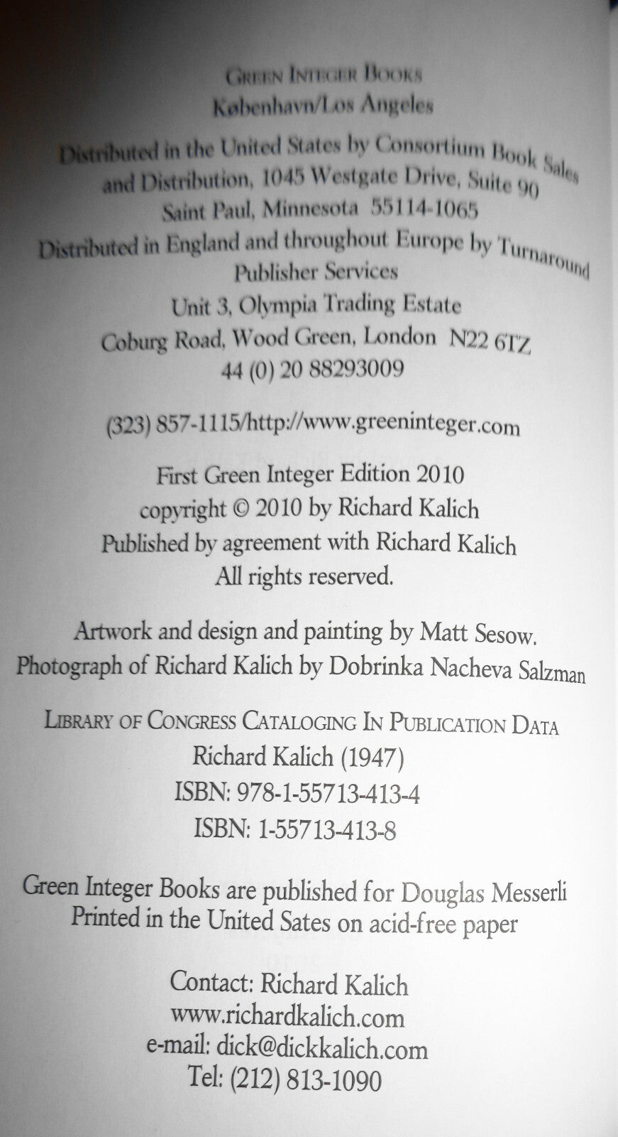 Penthouse F,  by Richard Kalich. Hardcover. First Edition, 2010. Fine/Fine.