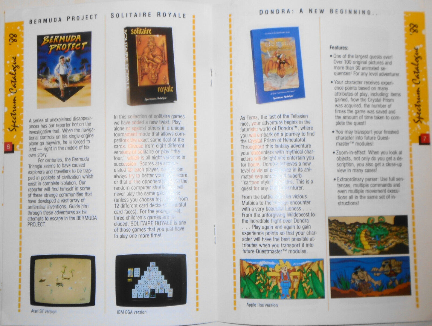Spectrum Holobyte 1988 games software catalog