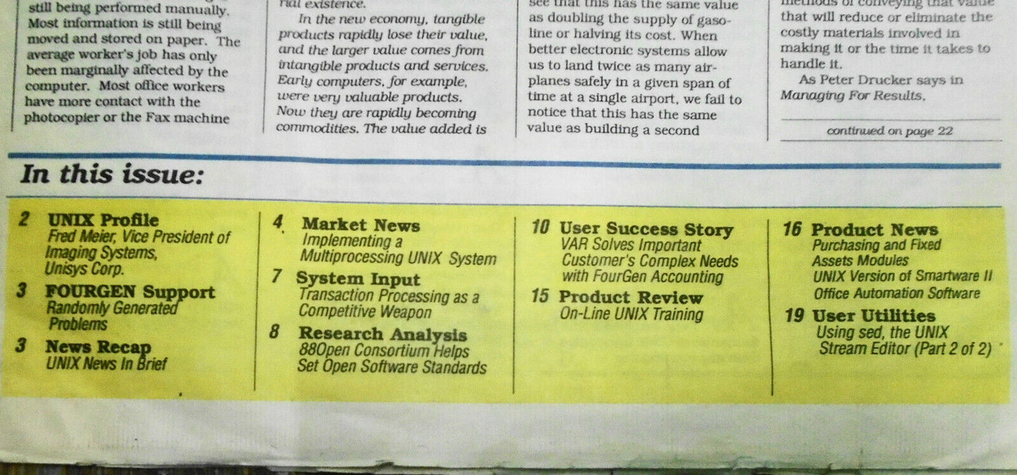 UNIX Journal : Special edition, UniForum 1990 - On-line transaction processing..