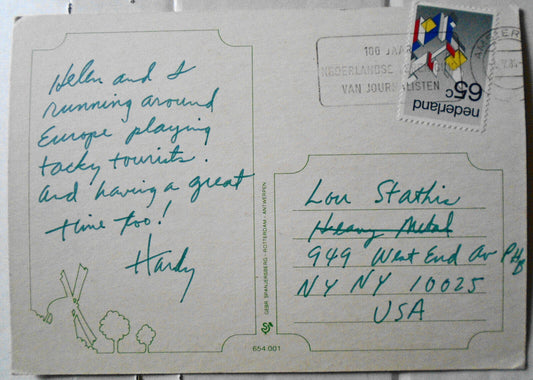 Hardy Fox SIGNED postcard 1985 - Residents band co-founder. The Godfather Of Odd