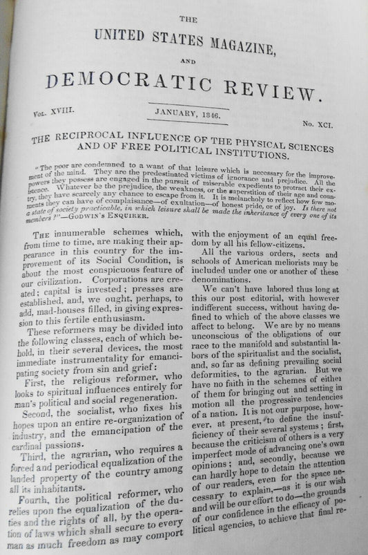 The United States Magazine and Democratic Review, Jan 1846 - Nathaniel Hawthorne