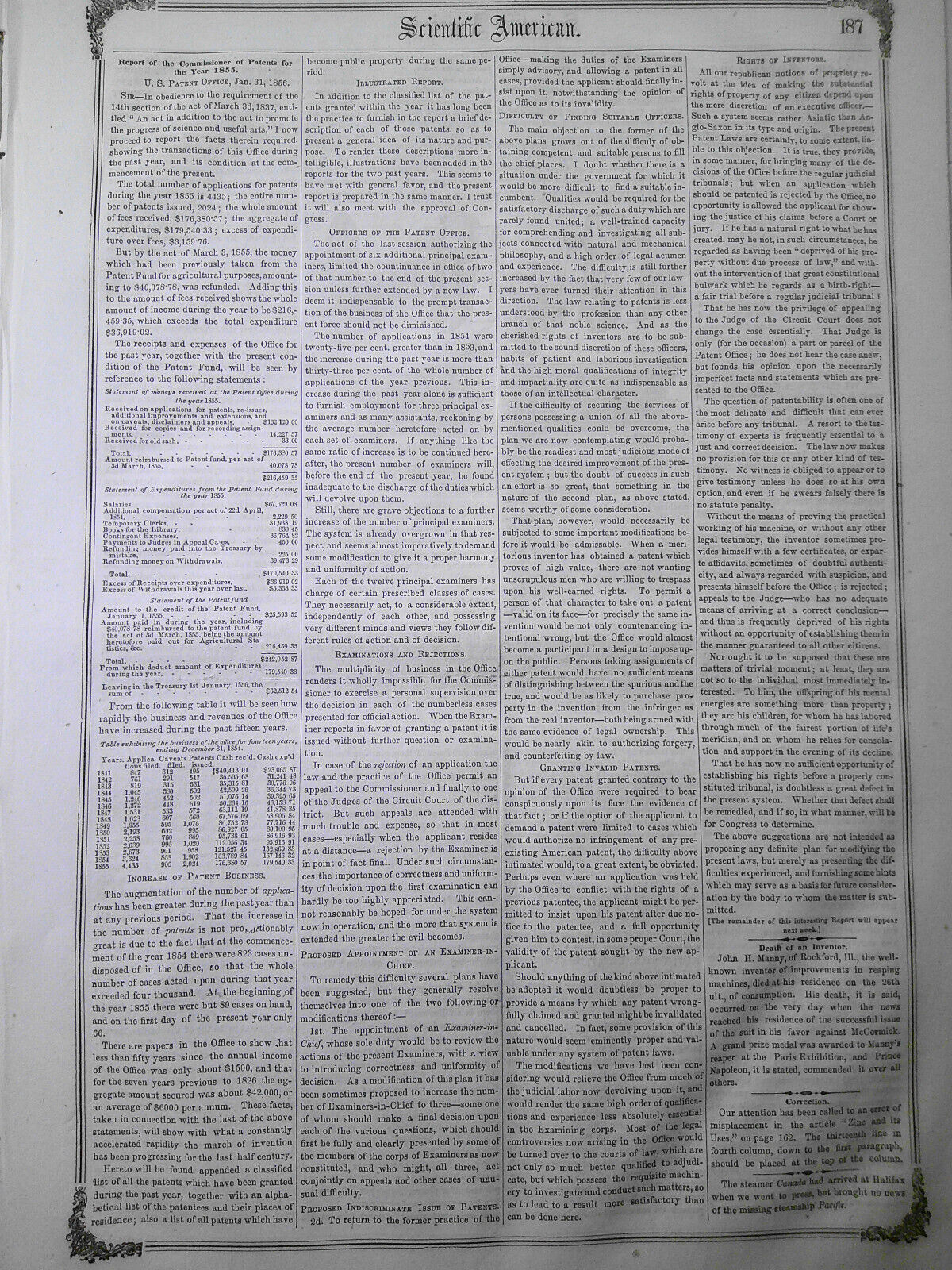 Scientific American, February 23, 1856. Original complete issue.