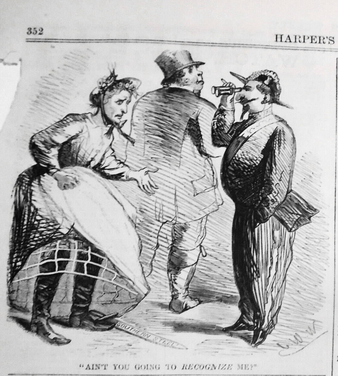 [Jefferson Davis]  "Ain't You Going to recognize Me?" -- original cartoon  1865