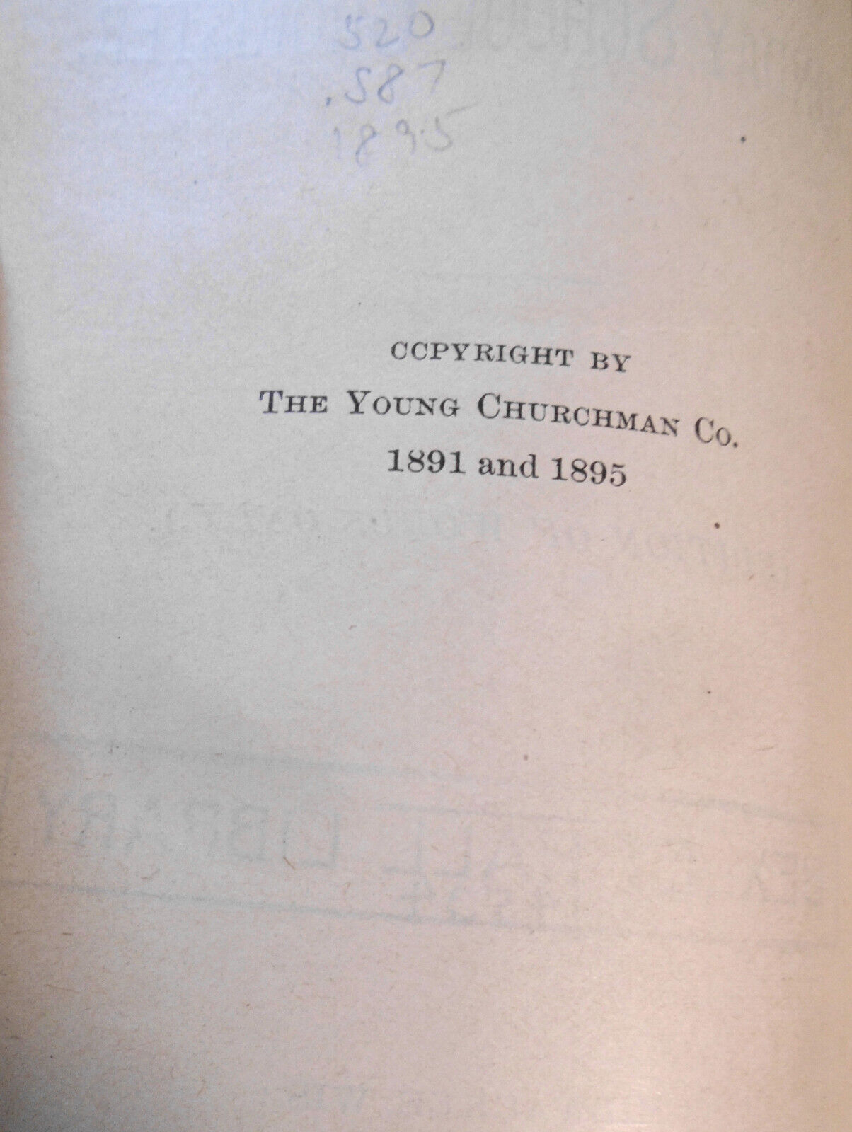 1895 The Sunday School Chorister, Words Only. Hardcover.