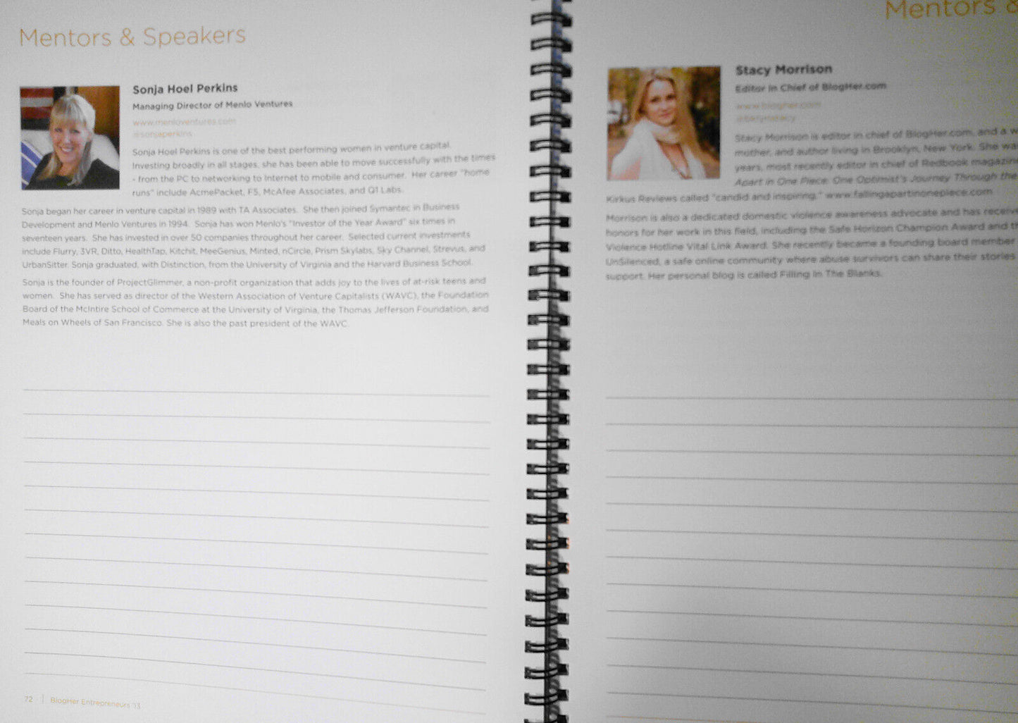 BlogHer Entrepreneurs Conference 2013 program book. Silicon Valley, March 21-23