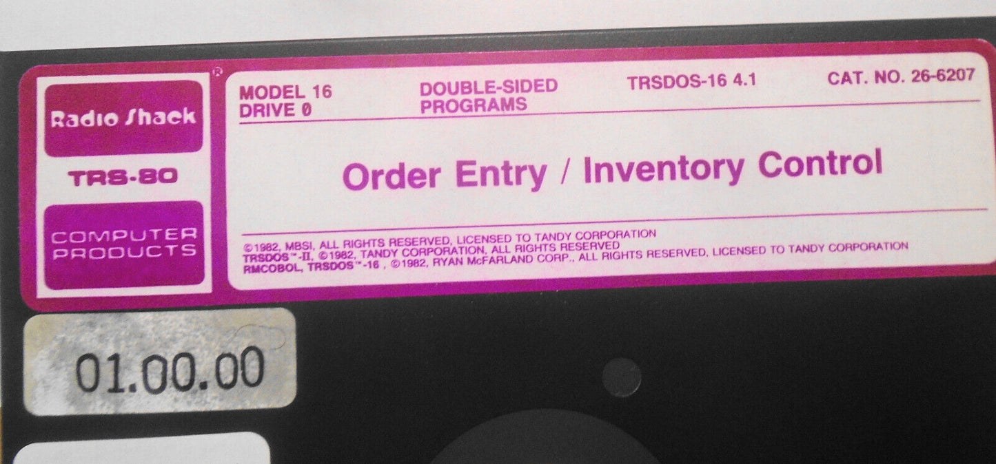 1982 TRS-80 Model 16 Order Entry/Inventory Control Xenix Multi-User & TRSDOS-16