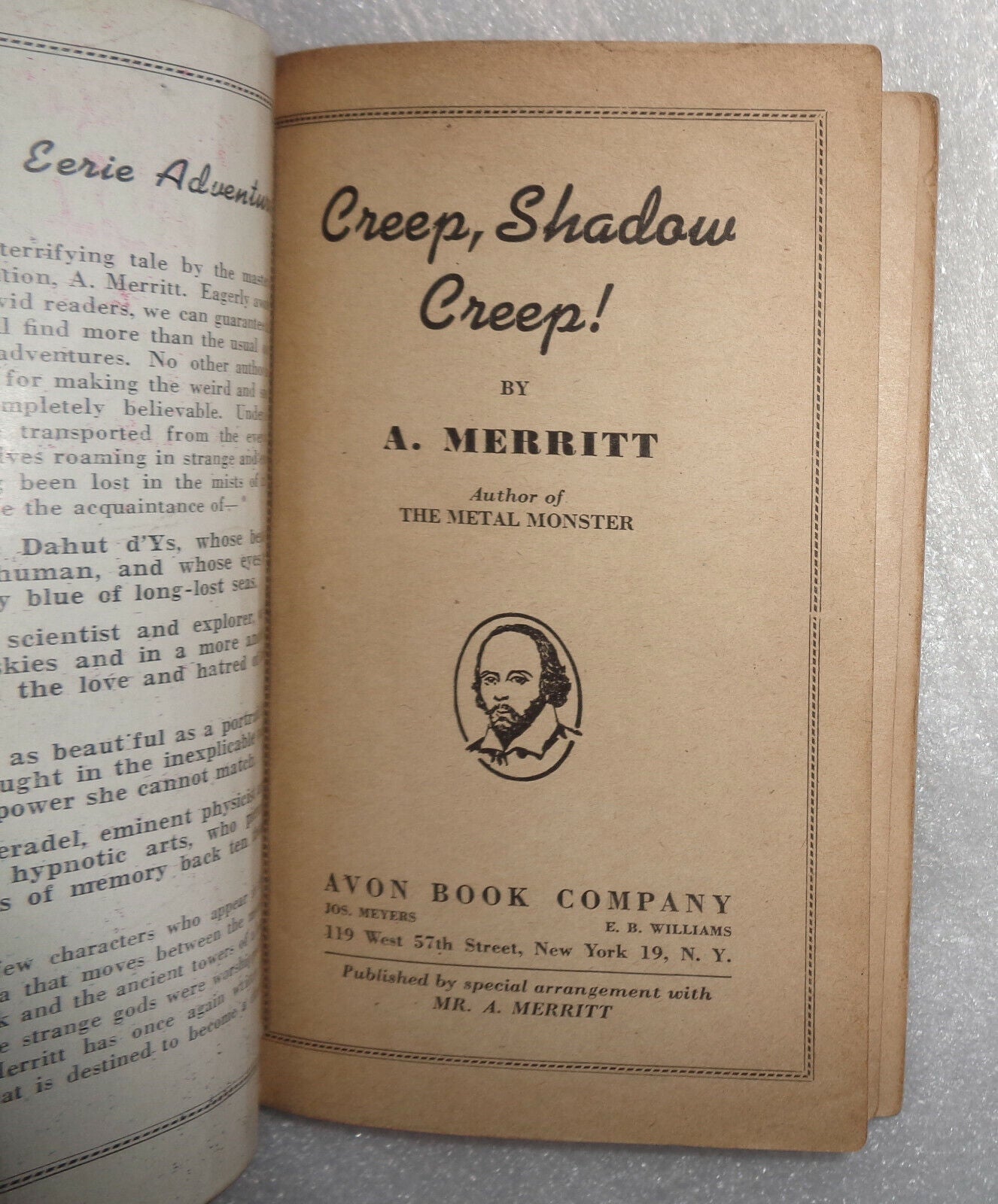 A. Merritt : Creep, Shadow Creep! - Avon 1947 Paperback