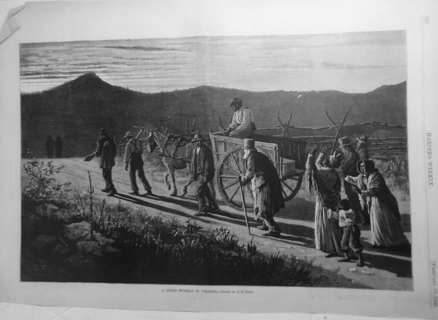 A Negro Funeral In Virginia, by A B Frost in  Harper’s Weekly February 21, 1880
