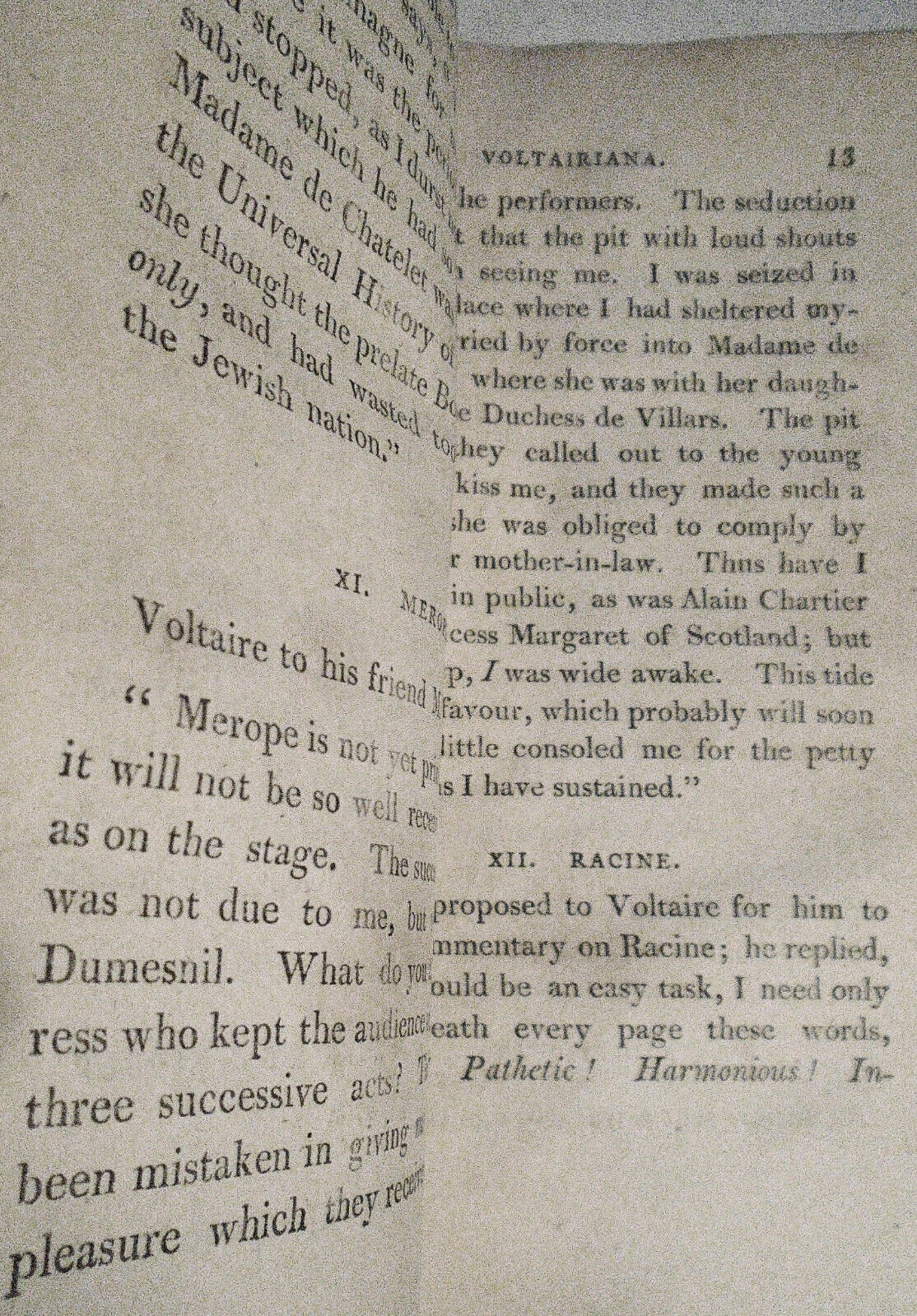 [Voltaire] Voltairiana, by Mary Julia Young - 4 Volumes, 1805 first edition