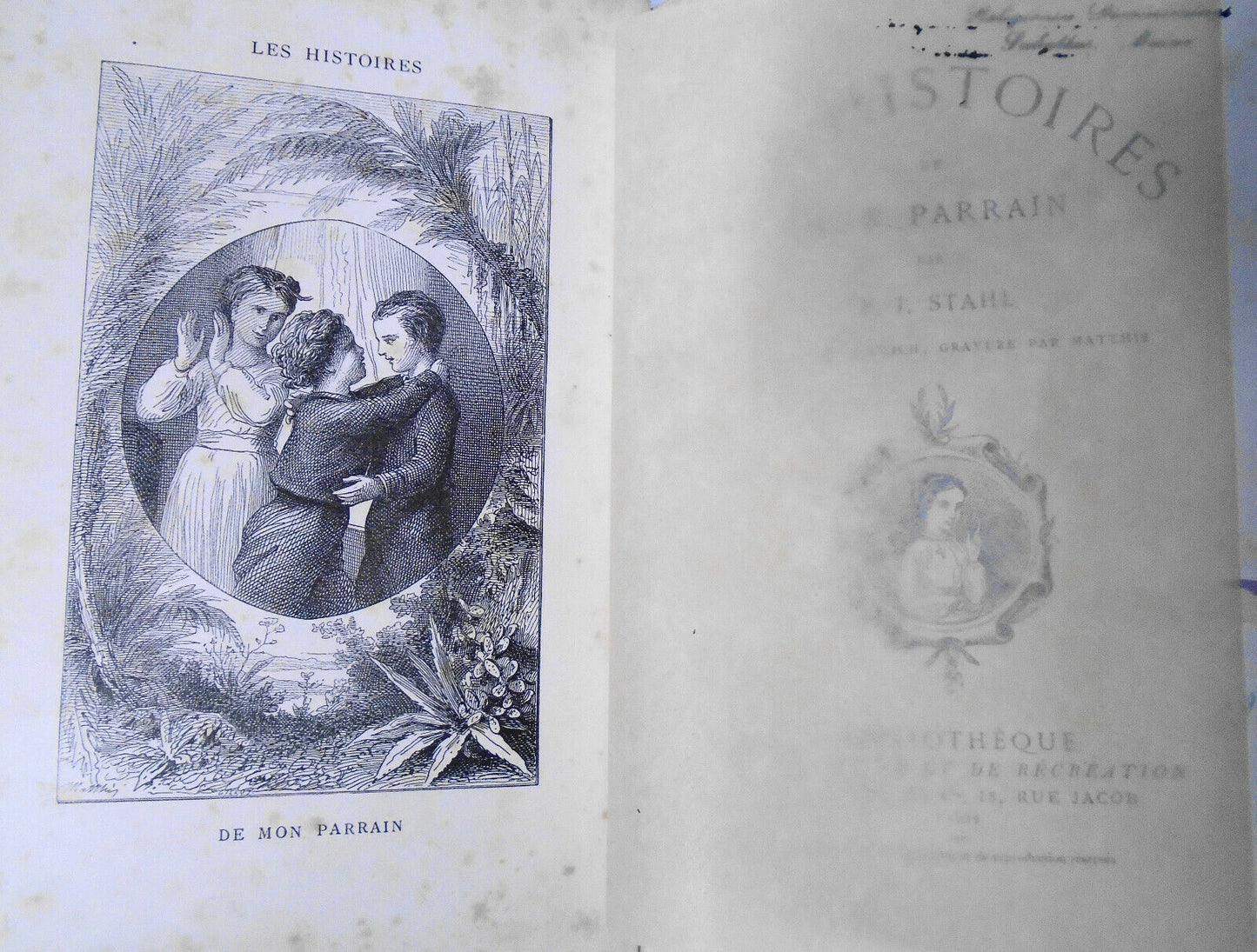 Les histoires de mon parrain, by P -J Stahl [1875]. Decorative HC. Froelich ills