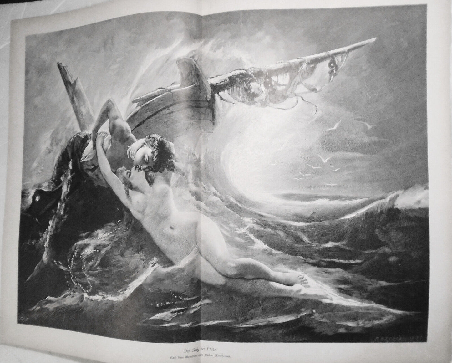 Der Kuiz der Welle, by Gustav Wertheimer  --  1884 -- 22x16 inches, Original