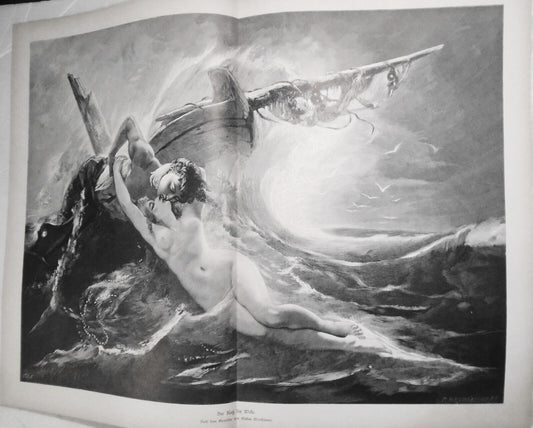 Der Kuiz der Welle, by Gustav Wertheimer  --  1884 -- 22x16 inches, Original