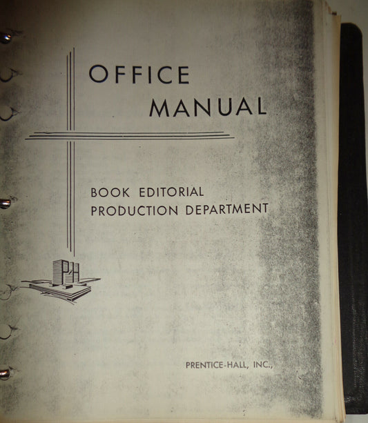 Prentice-Hall Office Manual : Book Editorial Production Department
