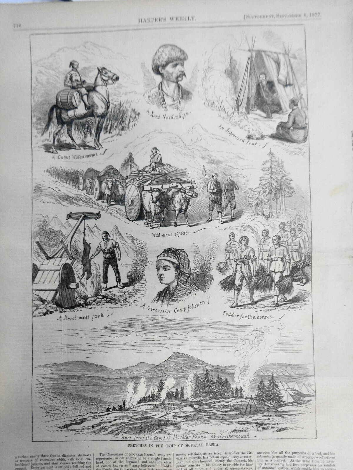 HARPER'S WEEKLY - SEPT 8, 1877 - ORIG COMPLETE ISSUE - ON COVER: "THE GOSSIPS"