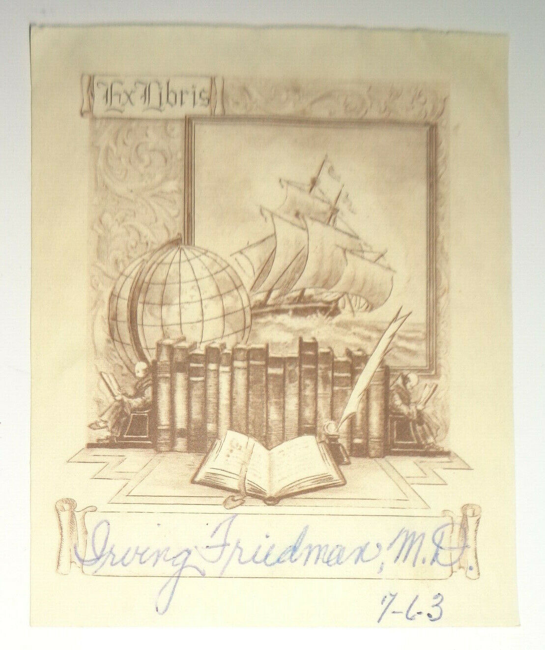 Irving Friedman, M.D. Ex-Libris Bookplate