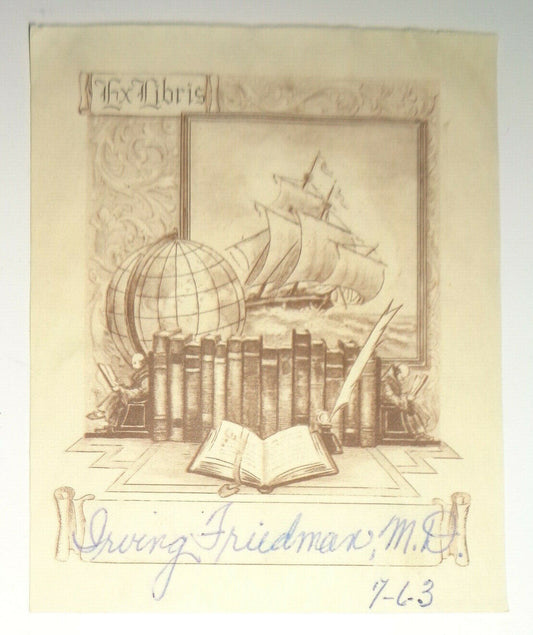 Irving Friedman, M.D. Ex-Libris Bookplate