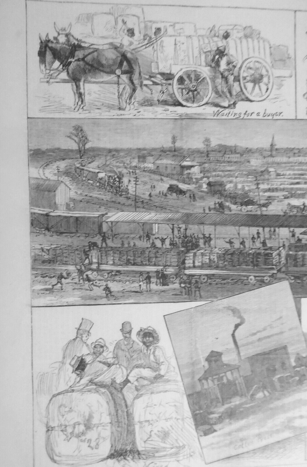 A Cotton Blockade at Meridian, Mississippi, by JH Moses  - Harper's Weekly, 1880