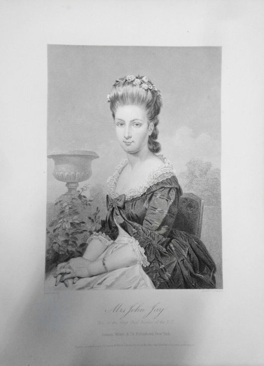 Mrs. John Gay - original portrait engraving - 1876 - Duyckinck Int'l Gallerie