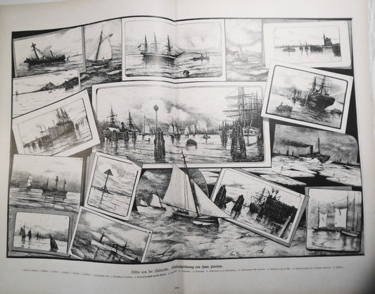 Bilder von der Niederelbe, Originalzeichnung von Hans Petersen - 1884 - 22 x 16"