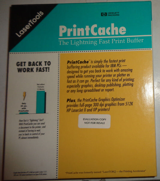 PrintCache by LaserTools Software 1990 - Unused, with 3.5 & 5 1/4" disks for IBM