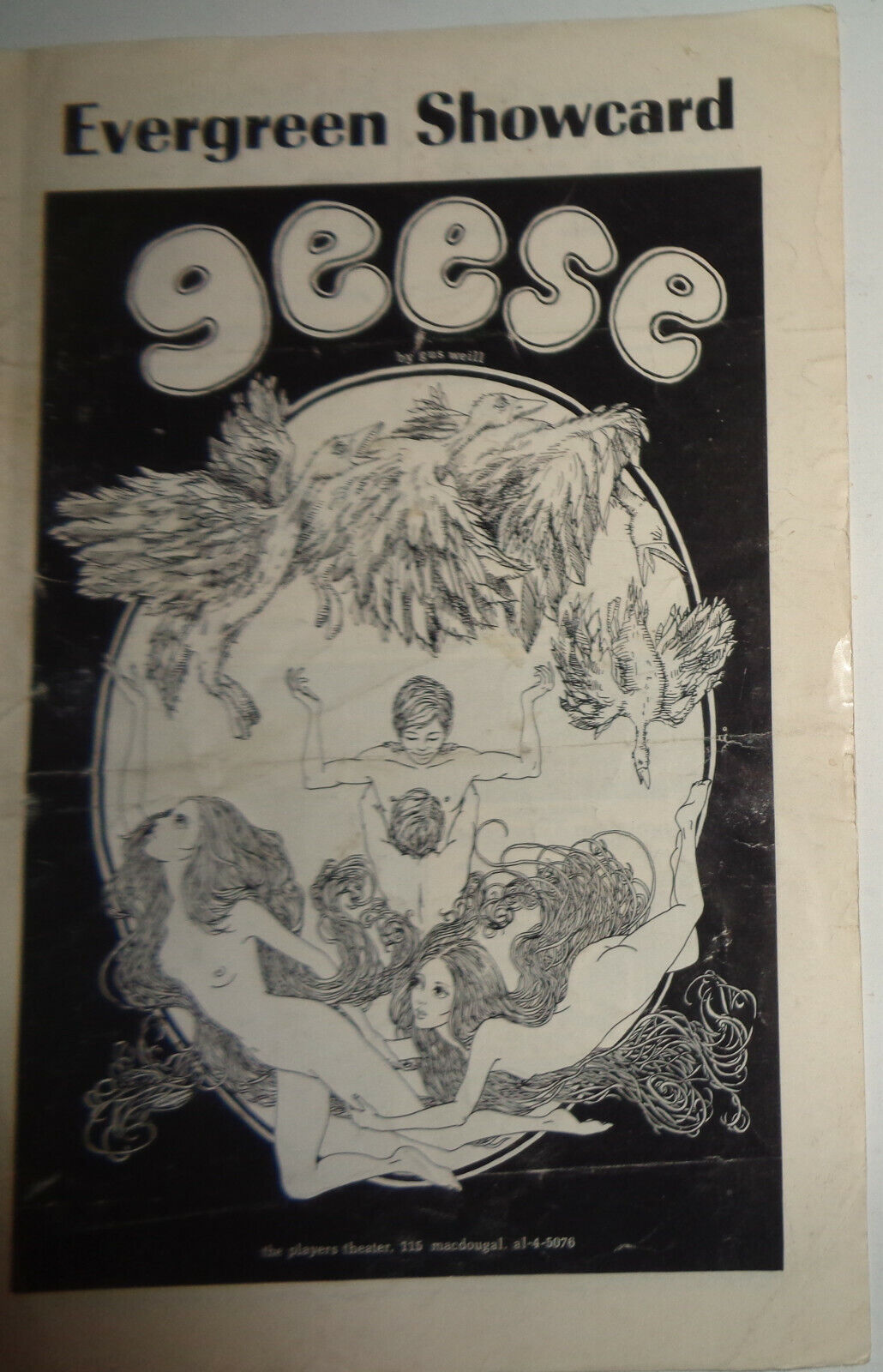 GEESE, by Gus Weill - PROGRAM - NEW YORK: PLAYERS THEATRE 1969