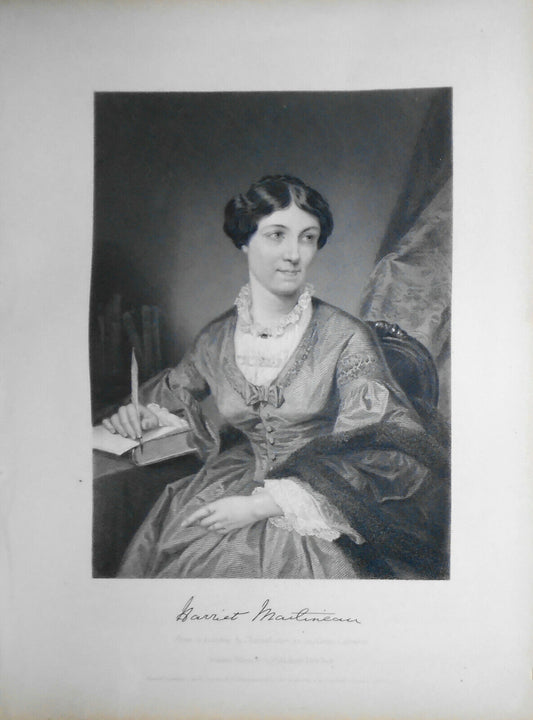 Harriet Martineau -- 1873 engraving  - Duyckinck Portrait Gallery