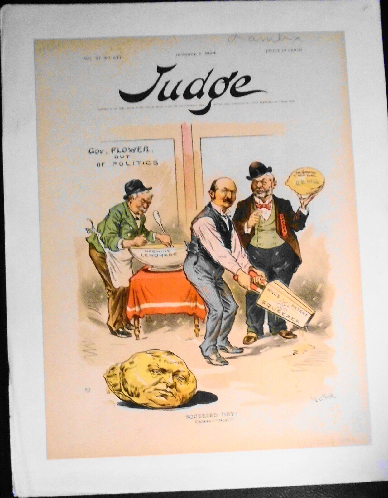 Judge Magazine, October 6, 1894 cover - "Squeezed Dry!".