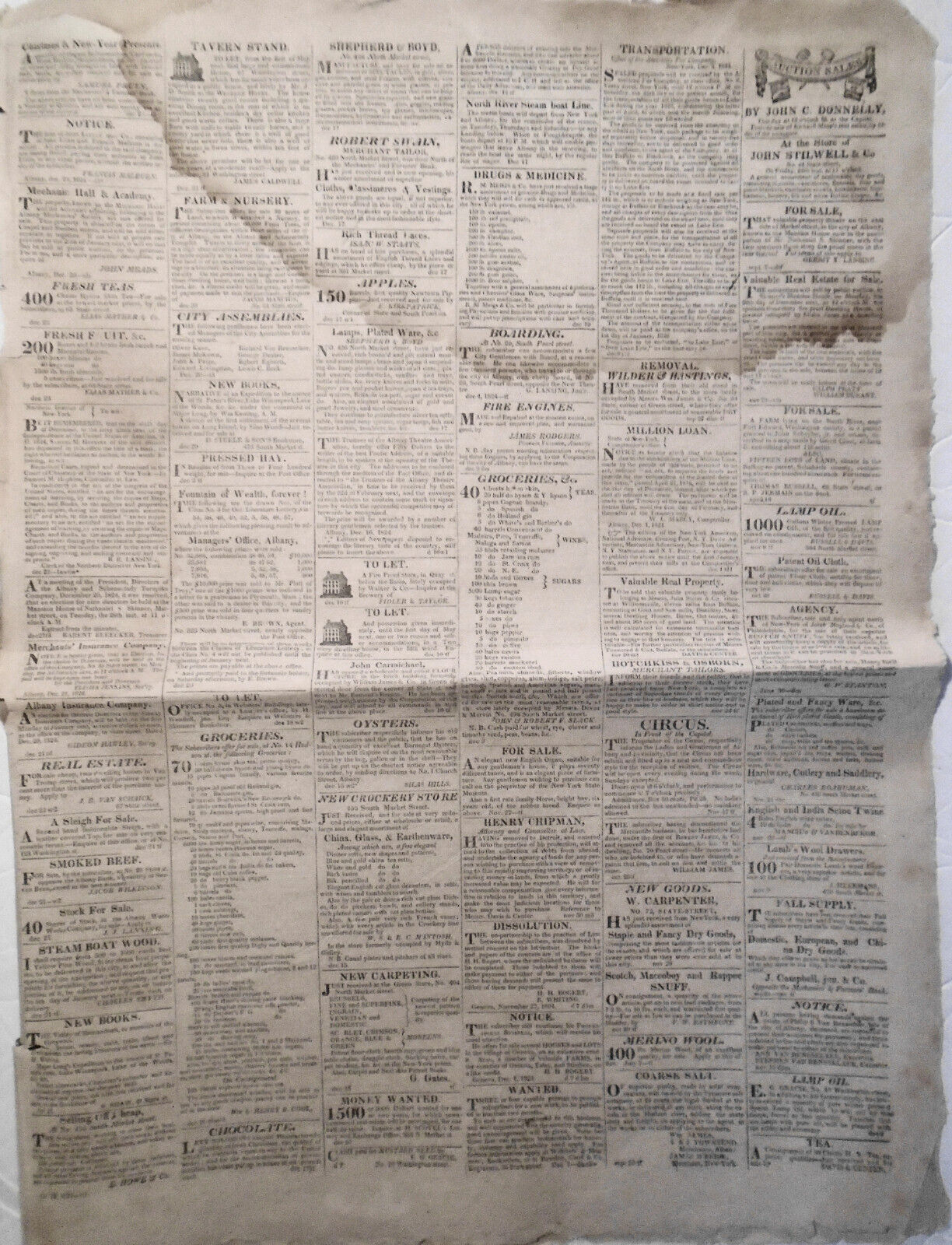 Albany Daily Advertiser, December 25, 1824 - Lafayette's family, "Female Othello