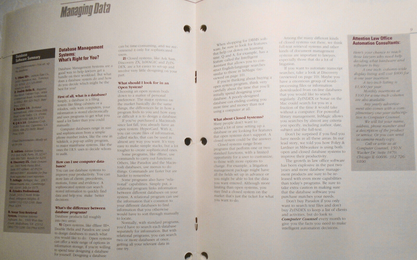 Computer Counsel, January 1989. By Law Bulletin Publishing Co.