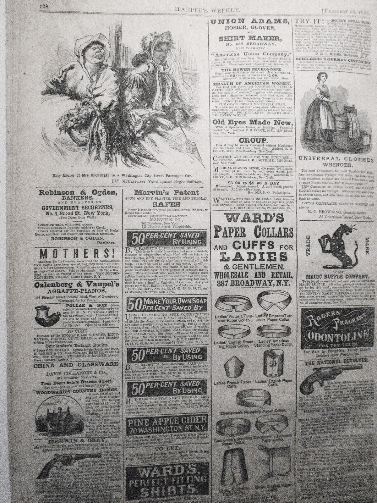 Lincoln entering Richmond, April 4, 1865 - in Harper's Weekly February 24, 1866