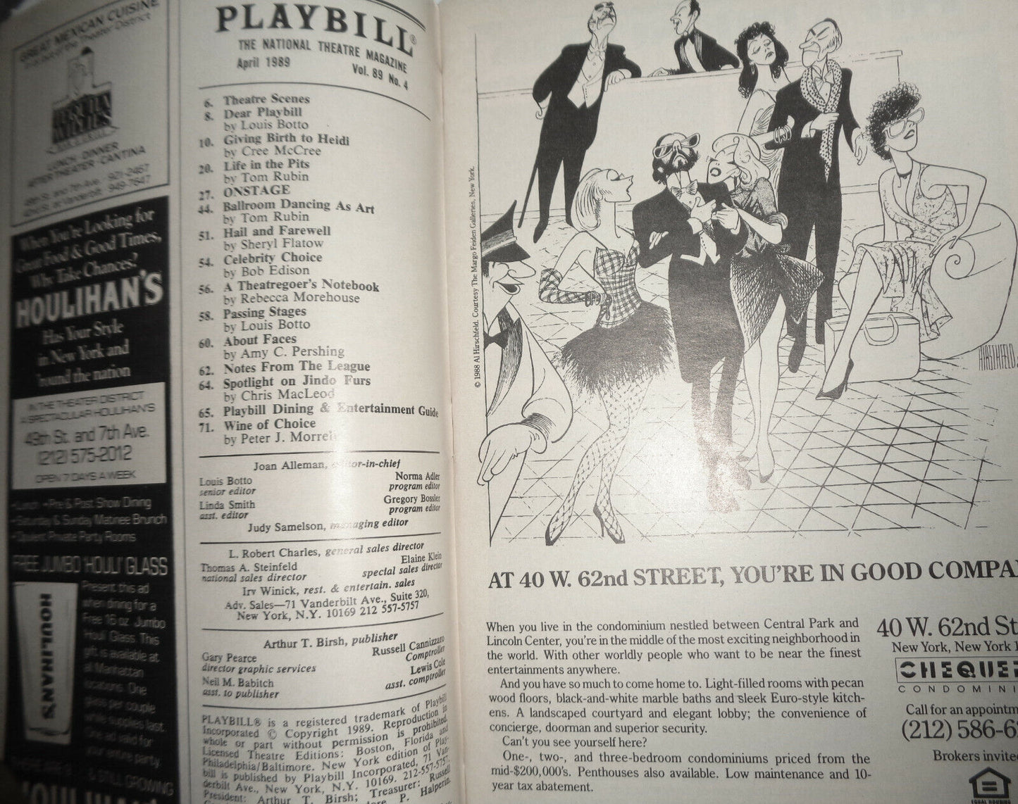 CARSON MCCULLERS - THE MEMBER OF THE WEDDING - PLAYBILL - APRIL 1989