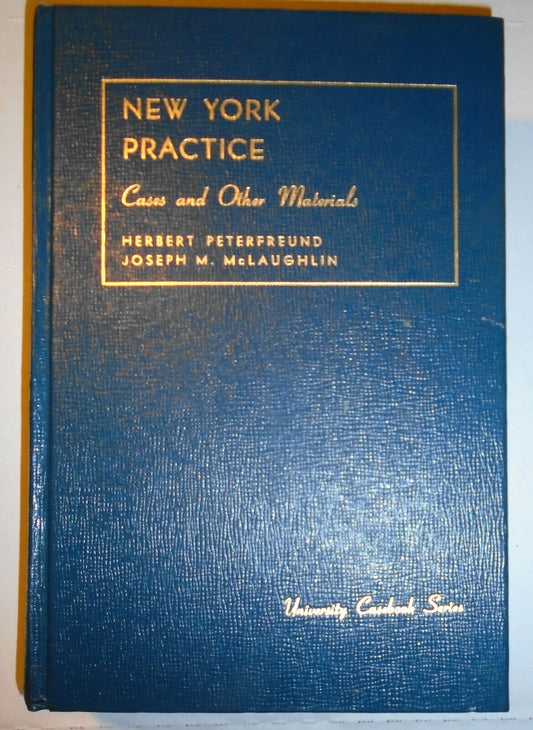 [Law] New York Practice : Case, other materials - Peterfreund, McLaughlin  1973