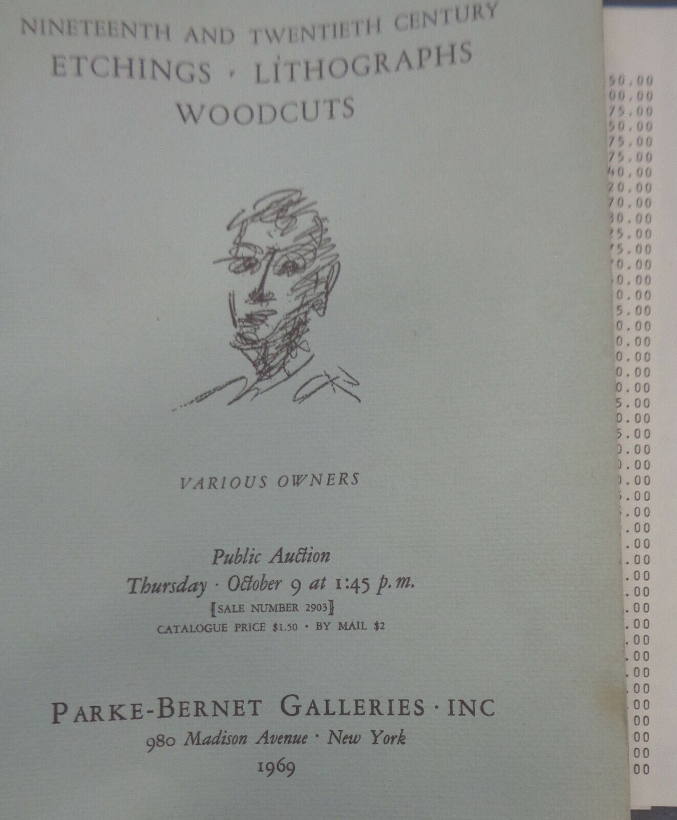 8 Parke-Bernet auction catalogs Lithographs etchings... Currier & Ives 1942-1969