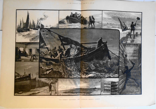 1883  Fishing Industries: Yarmouth Herring/ Int'l Exhibition -many prints & plan