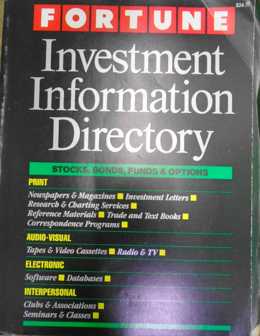 Fortune Investment Information Directory: Stocks, Bonds, Funds, and Options 1986