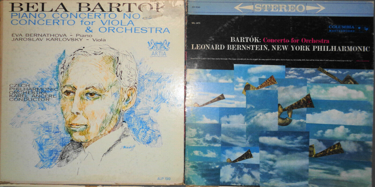 12 Bela Bartok LPs: Bernstein, Solti, Dorati, Serkin, Ozawa, Stern. Reinhardt...