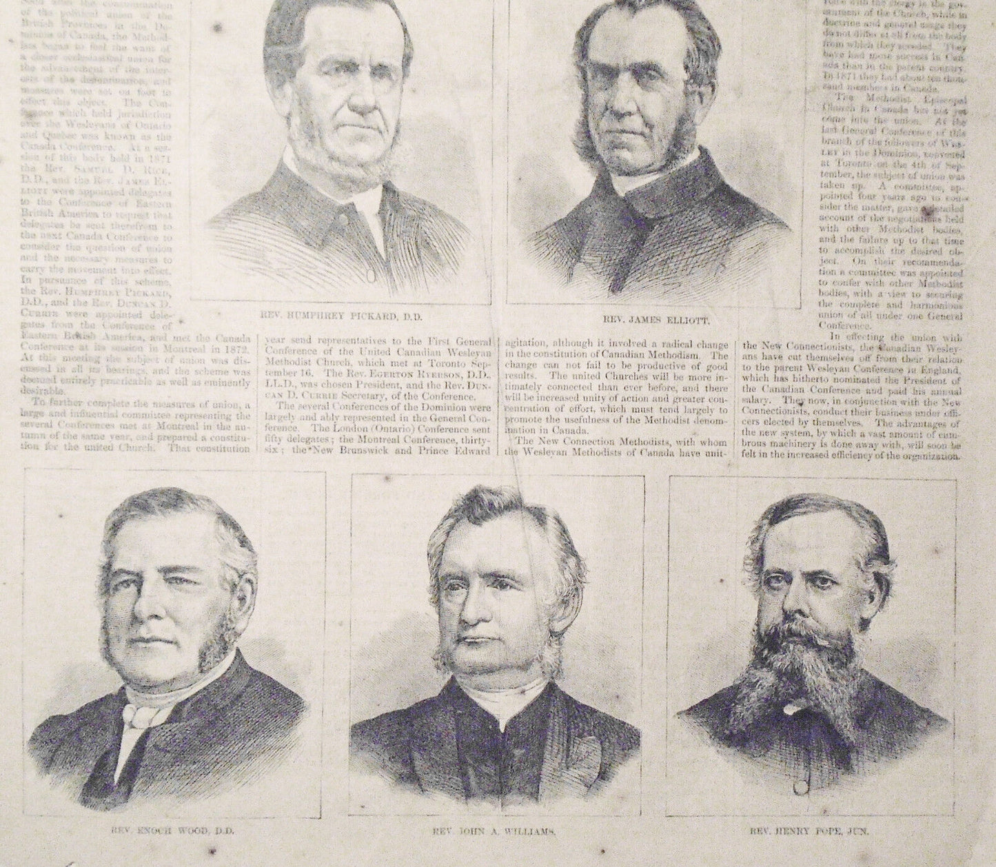 Canadian Methodism - Harper's Weekly, October 10, 1874 Original, Full Page.