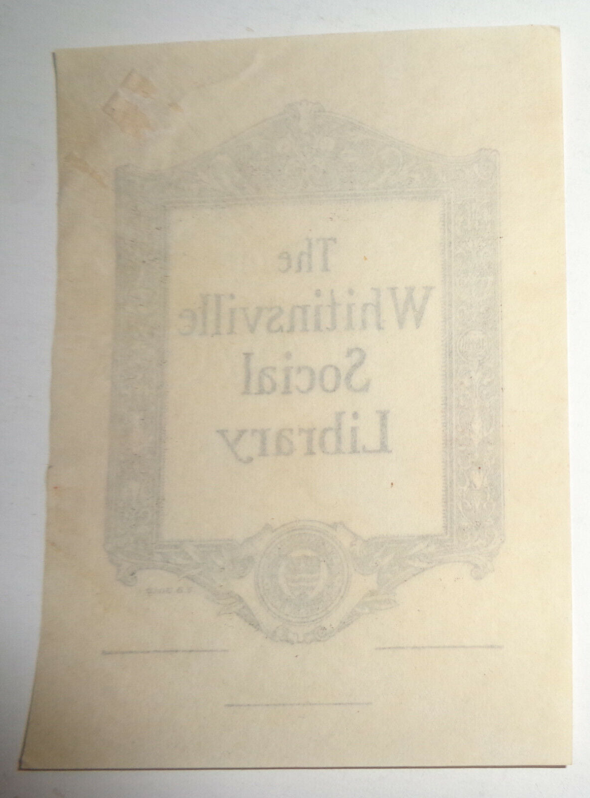 Whitinsville Social Library Bookplate By E. B. Bird