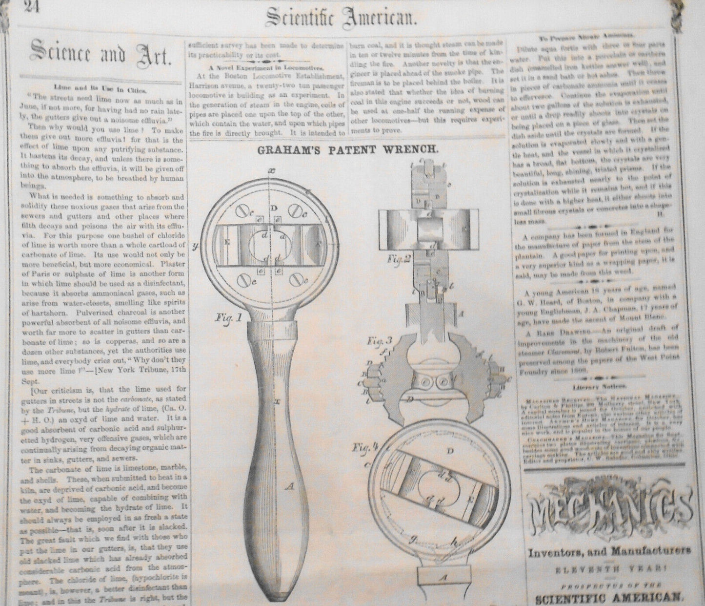 Scientific American September 29, 1855. Telegraph history; windlasses, windmills