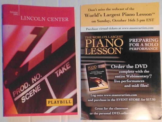 SIGNED World's Largest Piano Lesson, Playbill 2005 Inscribed by Richard Bosworth
