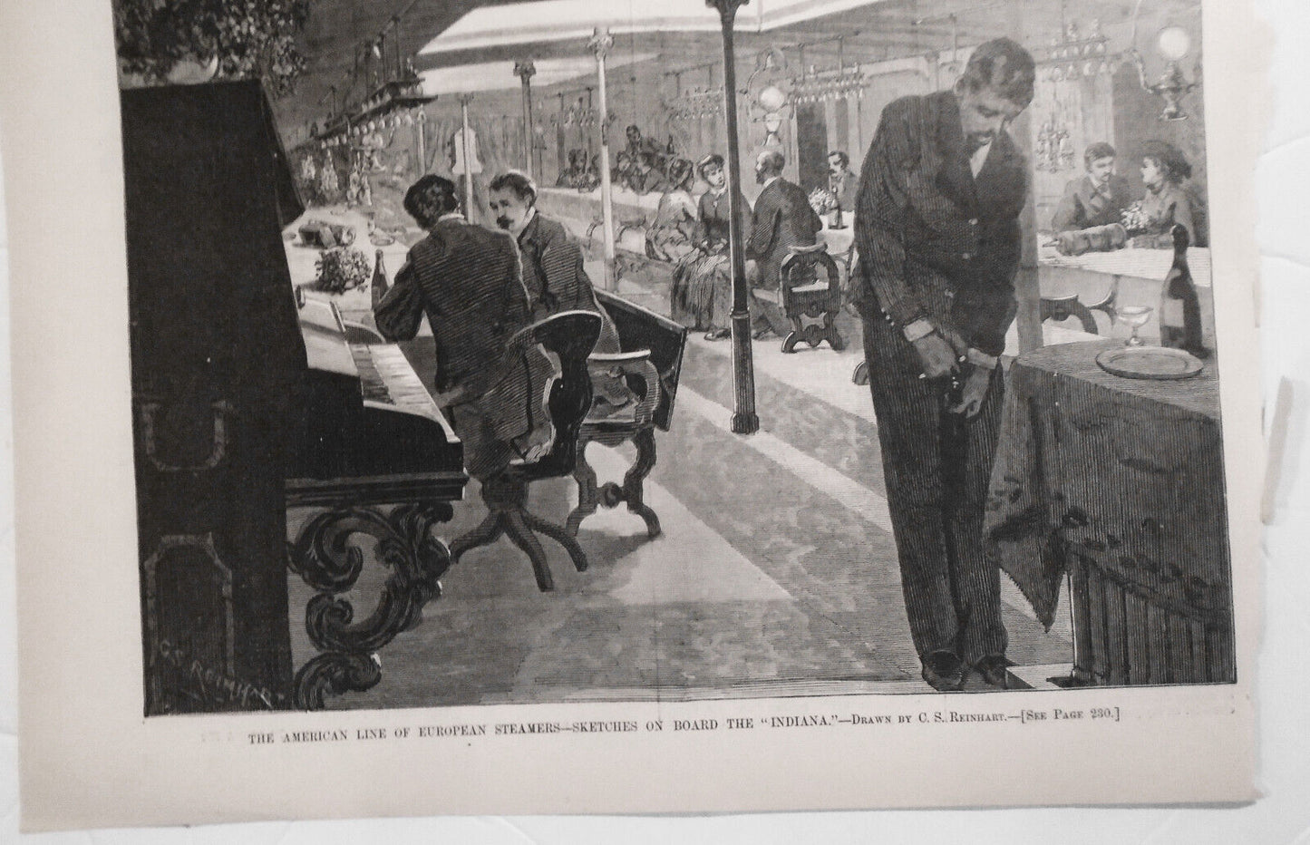 The American Line of European Steamers - on Board the "Indiana." Harper's W 1880