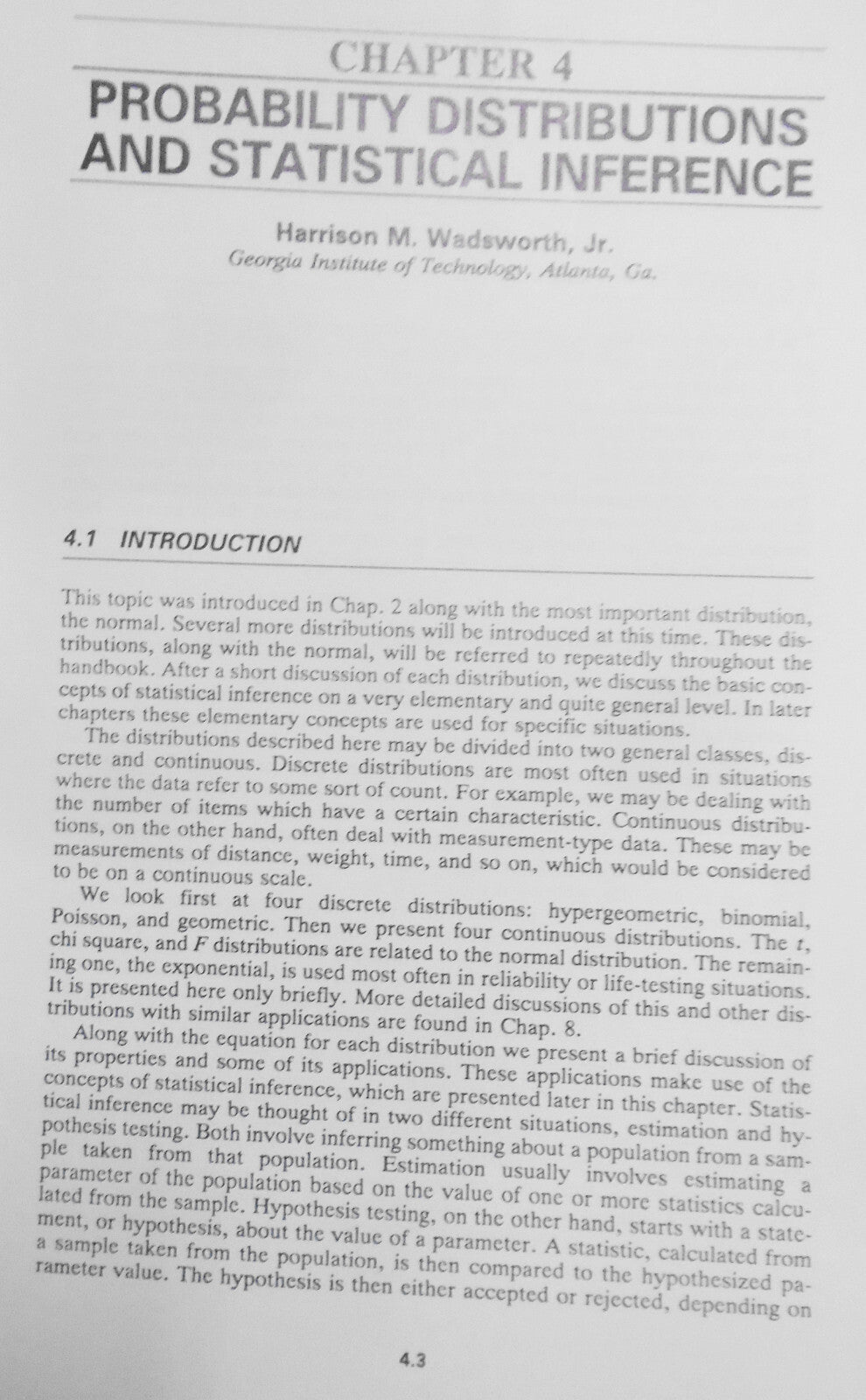 Handbook Of Statistical Methods For Engineers And Scientists, by Wadsworth, 1990
