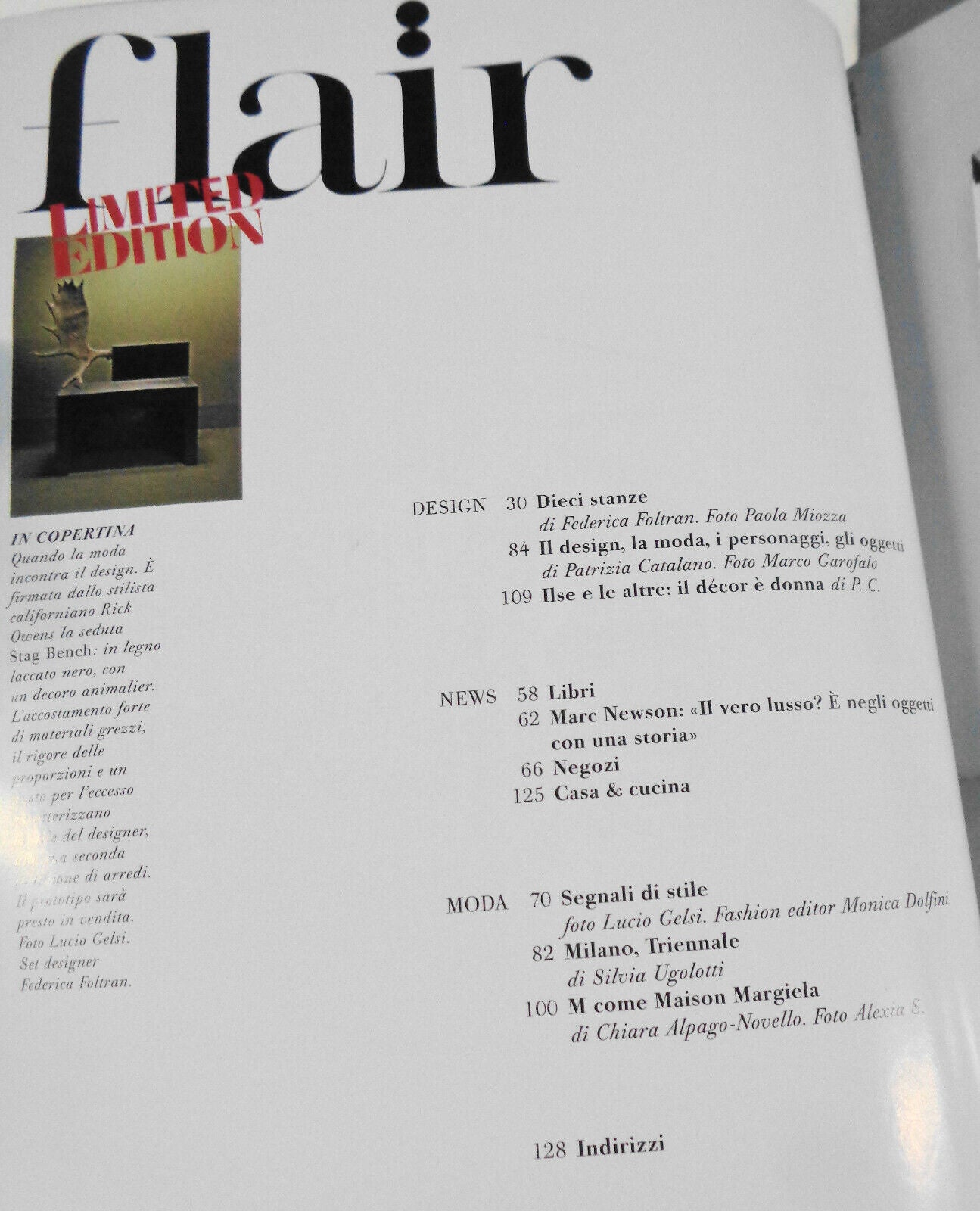 Flair - Limited Edition, Ottobre 2006 [E Adesso design (e moda) - cover story]